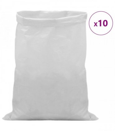 vidaXL Woven Sacks 10 pcs White 40 x 60 cm PP