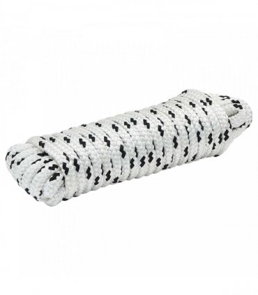 vidaXL Boat Rope 12 m 1.2 White and Black Polyester