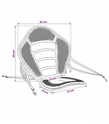 vidaXL Paddle Board Seat 52 x 31 x 45 cm Lyocell Black