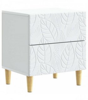 vidaXL Bedside Table White 43 x 34.5 x 48 cm Engineered Wood