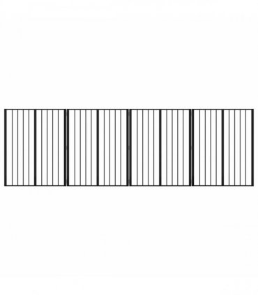 vidaXL Dog Gate 4 pcs Black 80 x 100 cm Galvanised Steel
