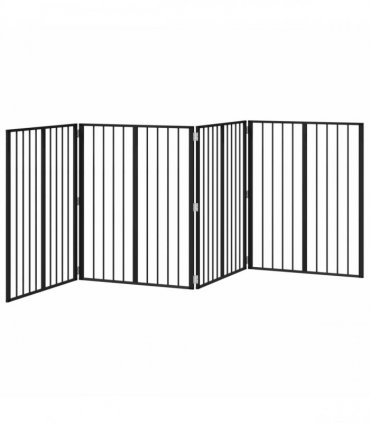 vidaXL Dog Gate 4 pcs Black 80 x 100 cm Galvanised Steel