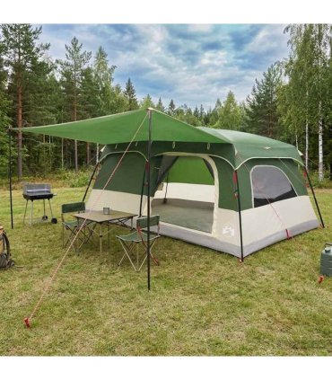 vidaXL Family Tent Green 500 x 400 x 230 cm Polyester and Steel