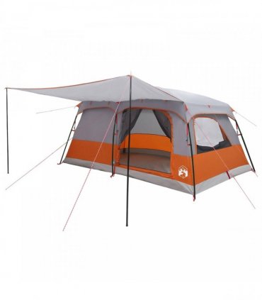 vidaXL Family Tent with Roof Grey and Orange 500 x 400 x 230 cm