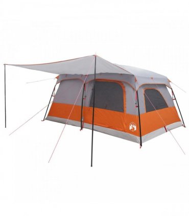 vidaXL Family Tent with Roof Grey and Orange 500 x 400 x 230 cm