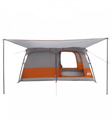 vidaXL Family Tent with Roof Grey and Orange 500 x 400 x 230 cm