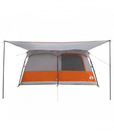 vidaXL Family Tent with Roof Grey and Orange 500 x 400 x 230 cm