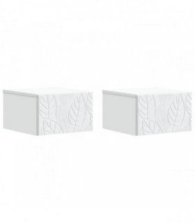 vidaXL Wall-Mounted Side Table 2 pcs White 34.5 x 33 x 20 cm