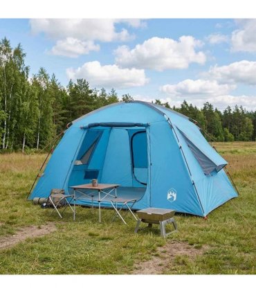 vidaXL Cabin Tent with Roof Blue 400 x 210 x 180 cm Polyester
