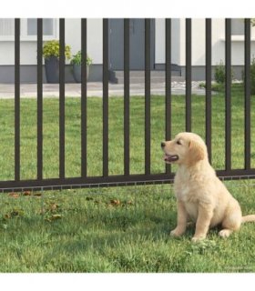 vidaXL Garden Fence Panel 12 pcs Galvanised Steel Silver