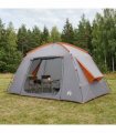 vidaXL Cabin Tent Grey and Orange 300 x 210 x 156 cm Polyester