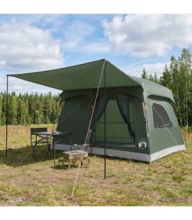vidaXL Family Tent with Roof Army Green 380 x 260 x 190 cm Polyester