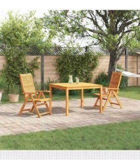 vidaXL Garden Dining Set Folding 3 pcs Brown Solid Acacia Wood