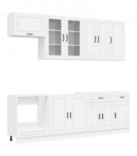 vidaXL Cabinet Set with Drawer with Shelf 8 pcs White Engineered Wood