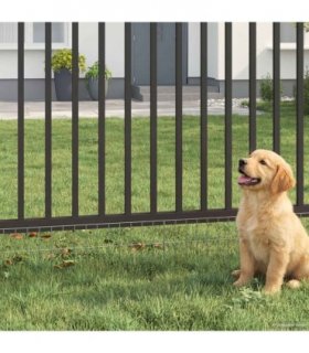vidaXL Garden Fence Panel 12 pcs Galvanised Steel Silver