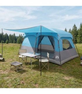 vidaXL Family Tent Blue 420 x 305 x 200 cm Polyester and Steel