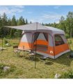 vidaXL Family Tent with Roof Grey and Orange 420 x 305 x 200 cm