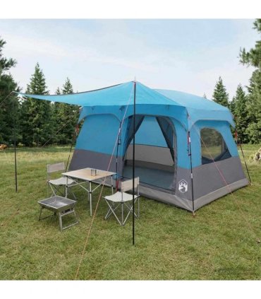 vidaXL Family Tent with Roof Blue 320 x 210 x 180 cm Polyester