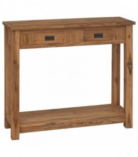 vidaXL Console Table Natural 90 x 30 x 80 cm Solid Teak Wood