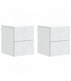 vidaXL Wall-Mounted Bedside Cabinet 2 pcs White 34.5 x 33 x 40 cm
