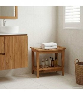 vidaXL Bathroom Side Table Natural 50 x 35 x 45 cm Solid Teak Wood