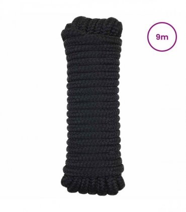 vidaXL Boat Rope 9 m 1 Black Polyester