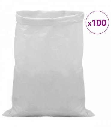 vidaXL Woven Sacks 100 pcs White 50 x 80 cm PP