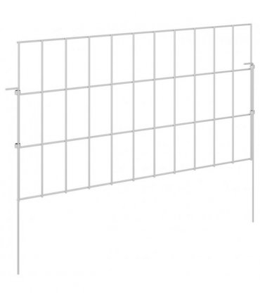 vidaXL Garden Fence with Stakes 12 pcs 55 x 30 cm Mesh Silver