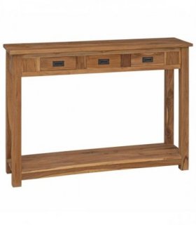 vidaXL Console Table Natural 110 x 30 x 80 cm Solid Teak Wood