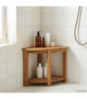 vidaXL Bathroom Side Table Natural 45 x 45 x 46 cm Solid Teak Wood