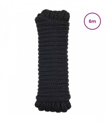 vidaXL Boat Rope 6 m 1 Black Polyester