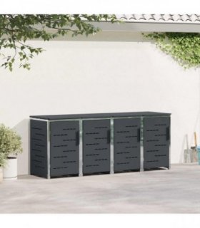 vidaXL Wheelie Bin Storage for 4 Bins 240L Stainless Steel Anthracite