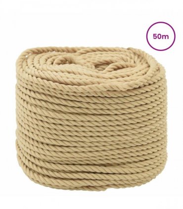 vidaXL Boat Rope 50 m 0.6 Natural PP