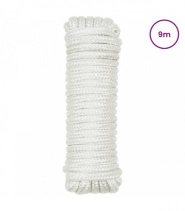 vidaXL Boat Rope 9 m 1 White Polyester