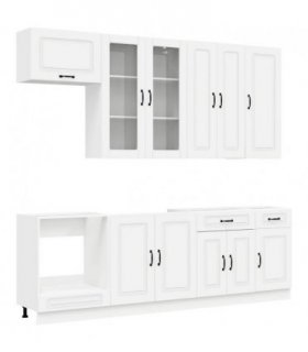 vidaXL Cabinet Set with Drawer with Shelf 8 pcs White Engineered Wood