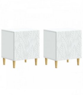 vidaXL Bedside Table 2 pcs White 43 x 34.5 x 50 cm Engineered Wood