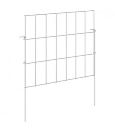 vidaXL Garden Fence with Stakes 12 pcs 35 x 30 cm Mesh Silver