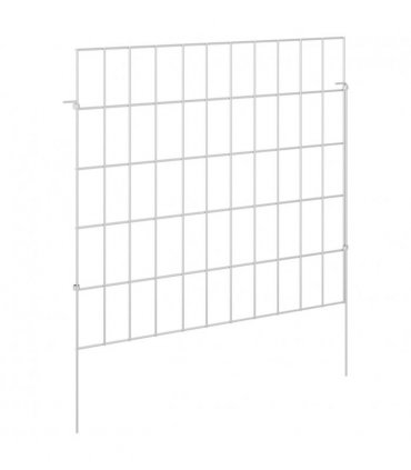 vidaXL Garden Fence with Stakes 24 pcs 55 x 50 cm Mesh Silver