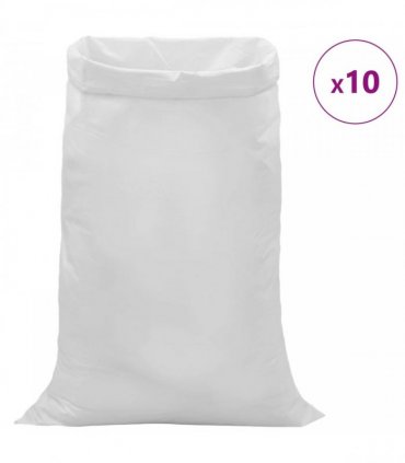 vidaXL Woven Sacks 10 pcs White 80 x 125 cm PP