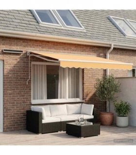 vidaXL Electric Retractable Awning Sand 3.5 x 2 m
