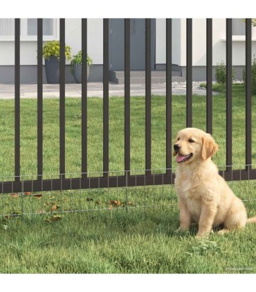 vidaXL Garden Fence with Stakes 24 pcs 55 x 30 cm Mesh Silver