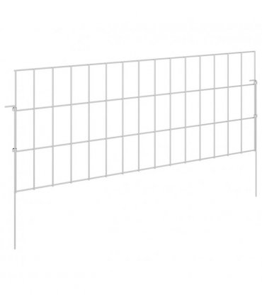 vidaXL Garden Fence with Stakes 48 pcs 75 x 30 cm Mesh Silver
