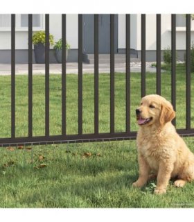 vidaXL Garden Fence Panel 24 pcs Galvanised Steel Silver