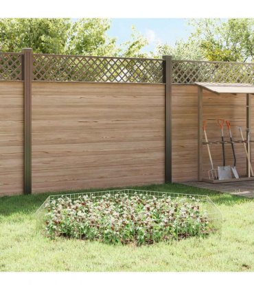 vidaXL Garden Fence Panel 24 pcs Galvanised Steel Silver