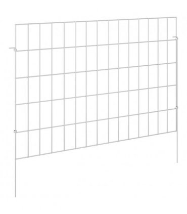 vidaXL Garden Fence with Stakes 12 pcs 75 x 50 cm Mesh Silver