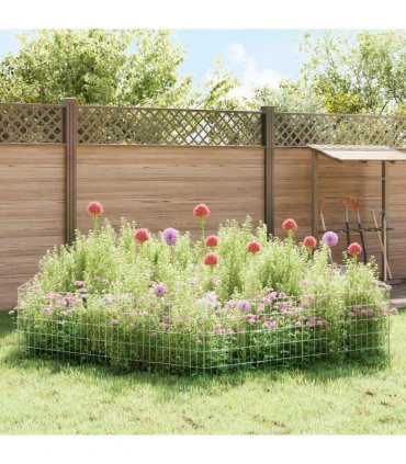 vidaXL Garden Fence with Stakes 12 pcs 75 x 50 cm Mesh Silver