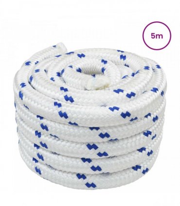 vidaXL Boat Rope 5 m 4 White and Blue PP