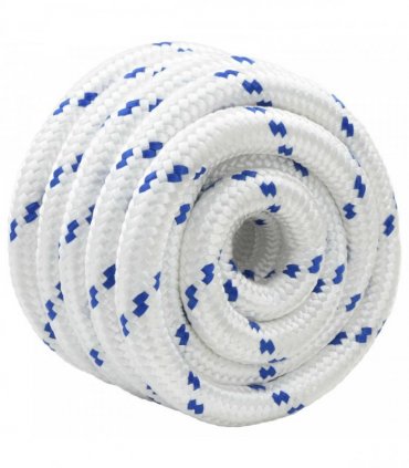 vidaXL Boat Rope 5 m 4 White and Blue PP