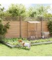 vidaXL Garden Fence with Stakes 12 pcs 35 x 50 cm Mesh Silver