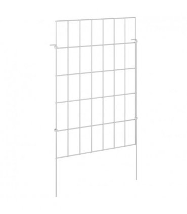 vidaXL Garden Fence with Stakes 12 pcs 35 x 50 cm Mesh Silver
